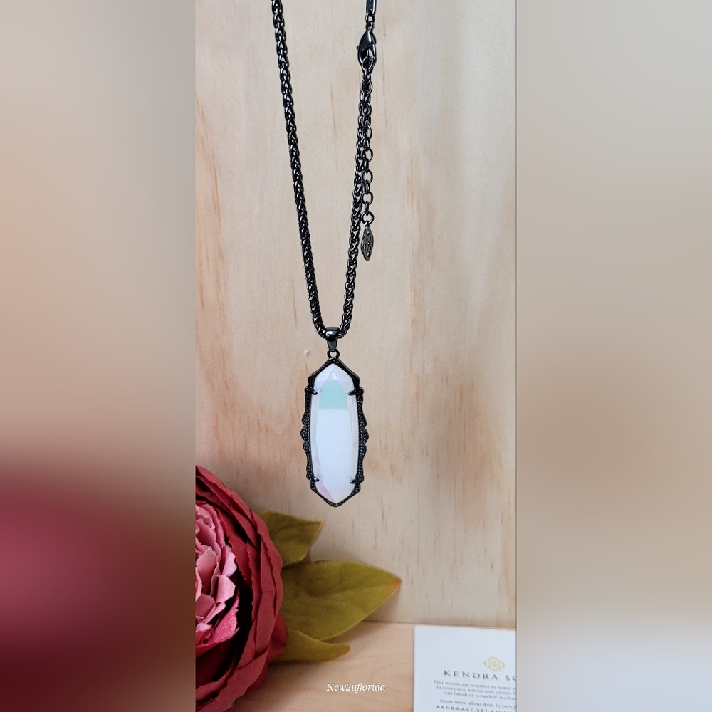 Kendra Scott Mystic Bazaar Gunmetal & Opalite Frances